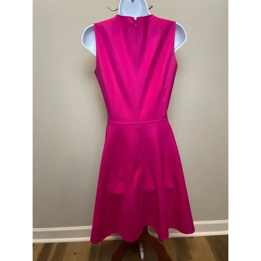 Michael Kors Size 4 Pink Silk Fit & Flare Dress Made in Italy